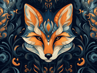 Obraz premium Colorful Fox illustration