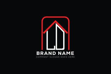 LD letter creative real estate vector logo design . LD creative initials letter logo concept. LD house sheap logo