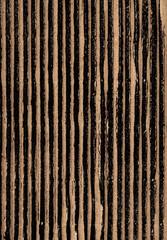 Graupappe als Druckvorlage mit schwarzen Streifen von Druckschwärze  - Wellpappe als Druckvorlage