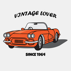 Fototapeta premium a orange vintage car 