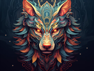 Colorful Wolf illustration