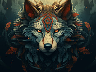 Colorful Wolf illustration