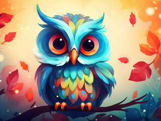 Naklejka premium Colorful Owl illustration