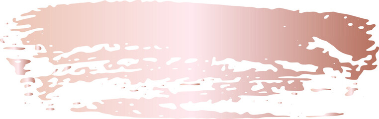 Pink gold ink grunge brush stroke illustration on transparent background.