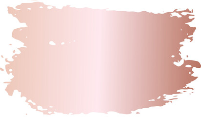 Gold pink brush stroke illustration on transparent background.