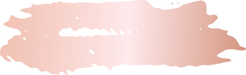 Gold pink brush stroke illustration on transparent background.
