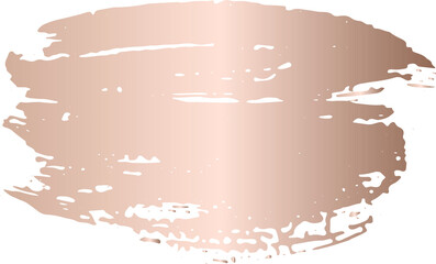 Gold pink brush stroke illustration on transparent background.