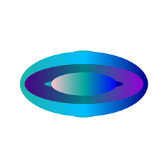 An abstract transparent cyberpunk oval shape design element.