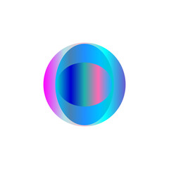 An abstract transparent cyberpunk oval shape design element.