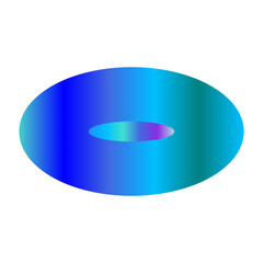 An abstract transparent cyberpunk oval shape design element.