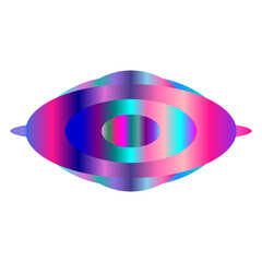 An abstract transparent cyberpunk oval shape design element.