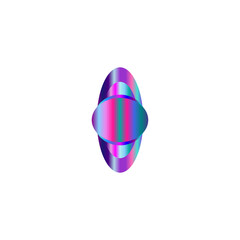An abstract transparent cyberpunk oval shape design element.