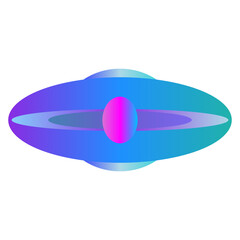 An abstract transparent cyberpunk oval shape design element.