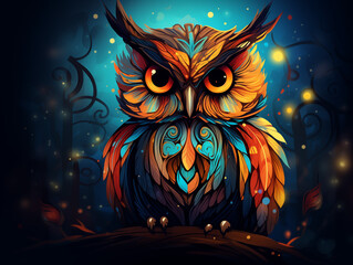 Naklejka premium Colorful Owl illustration