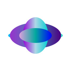 An abstract transparent cyberpunk oval shape design element.