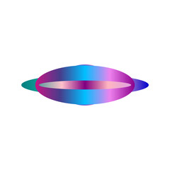 An abstract transparent cyberpunk oval shape design element.