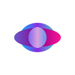 An abstract transparent cyberpunk oval shape design element.