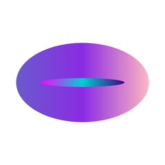 An abstract transparent cyberpunk oval shape design element.