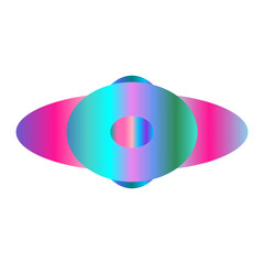 Obraz premium An abstract transparent cyberpunk oval shape design element.