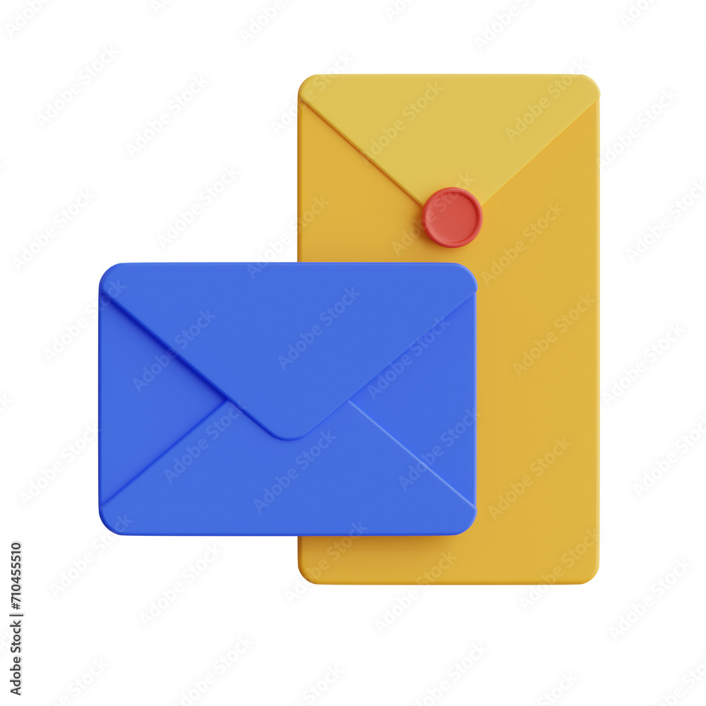 Poster 3d envelopes model addressing and sending mail. 3d illustration, 3d element, 3d rendering. 3d visual