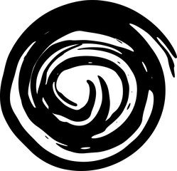 Grunge circles illustration on transparent background.