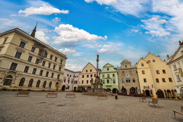Fototapeta na wymiar Cesky Krumlov Czechia Czech Republic, city skyline old town square
