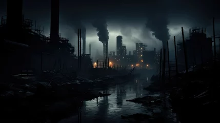  dystopian dark industrial background illustration haunting sinister, moody mechanical, urban gothic dystopian dark industrial background © vectorwin