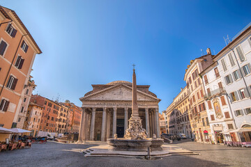 Rome Italy, city skyline at Rome Pantheon Piazza della Rotonda