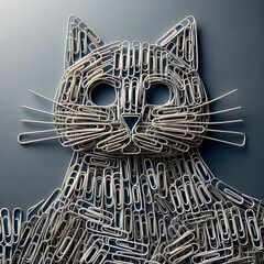 paper clips arranged to cat