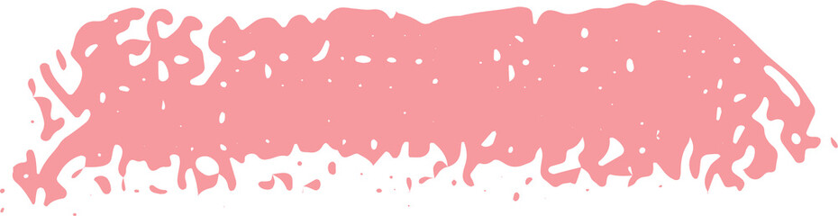 Pastel ink grunge brush stroke illustration on transparent background.