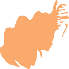 Pastel ink grunge brush stroke illustration on transparent background.