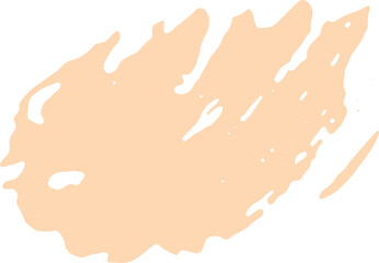 Pastel ink grunge brush stroke illustration on transparent background.