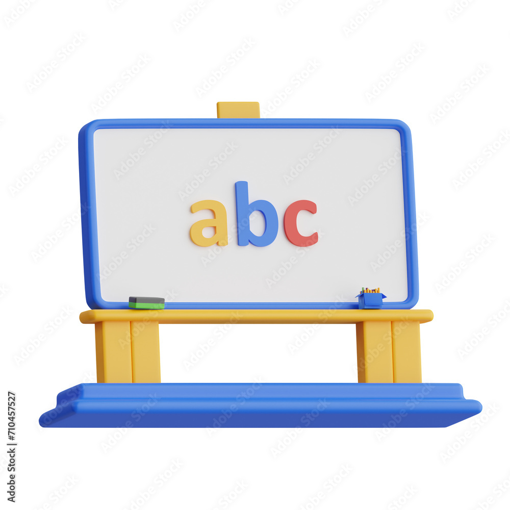 Poster 3d board model organizing seworkspace with style. 3d illustration, 3d element, 3d rendering. 3d visu