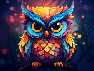 Obraz premium Colorful Owl illustration