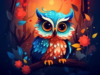 Obraz premium Colorful Owl illustration