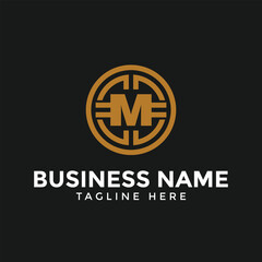 Letter M blockchain and crypto logo, blockchain logo, crypto logo, digital currency logo icon and symbol for cryptocurrency website and business, techfinance logo