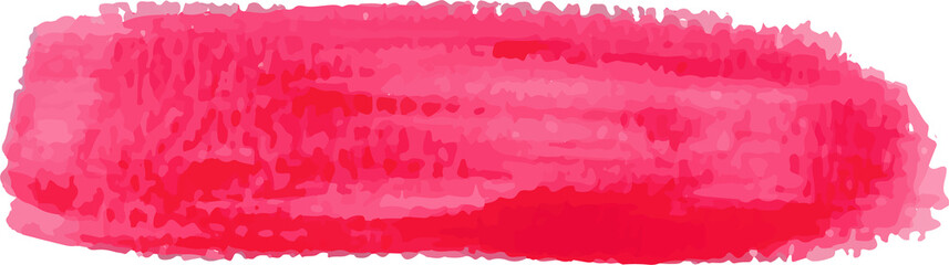 Red brush stroke watercolor illustration on transparent background.