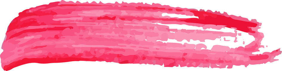 Red brush stroke watercolor illustration on transparent background.