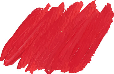 Red brush stroke watercolor illustration on transparent background.