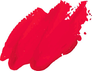 Red brush stroke watercolor illustration on transparent background.