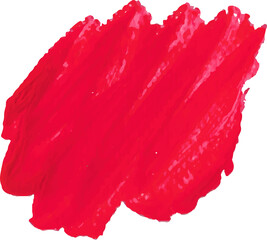 Red brush stroke watercolor illustration on transparent background.