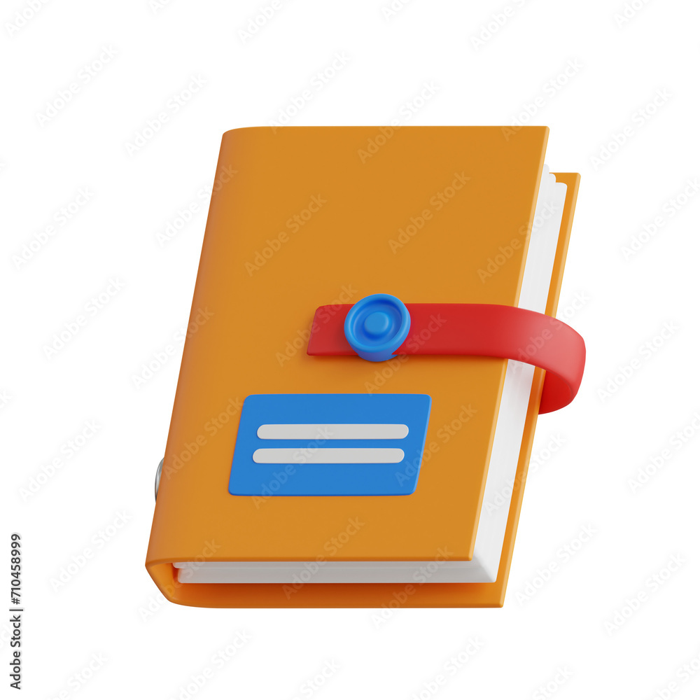 Poster 3d ring binder model efficient paper management. 3d illustration, 3d element, 3d rendering. 3d visua