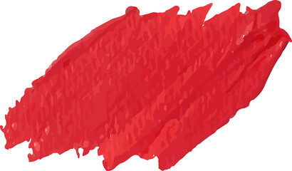 Red brush stroke watercolor illustration on transparent background.