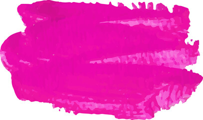 Pink brush stroke watercolor illustration on transparent background.