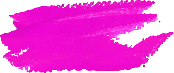 Pink brush stroke watercolor illustration on transparent background.