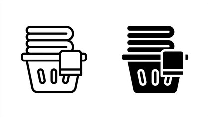 Laundry basket icon set. sign for mobile concept and web design on white background. EPS 10