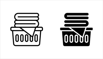 Laundry basket icon set. sign for mobile concept and web design on white background. EPS 10