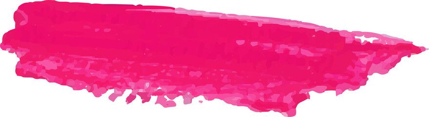 Pink brush stroke watercolor illustration on transparent background.