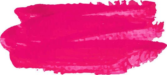 Pink brush stroke watercolor illustration on transparent background.