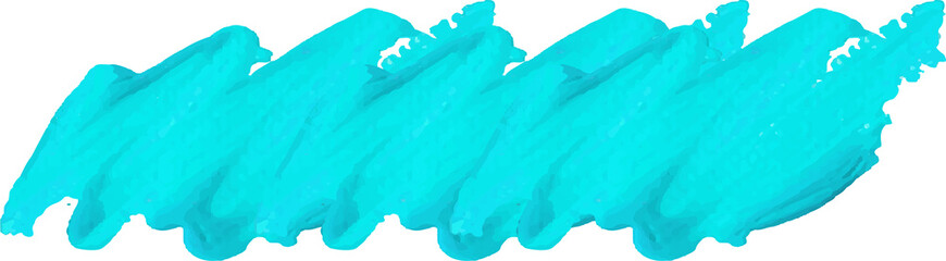 Blue brush stroke watercolor illustration on transparent background.